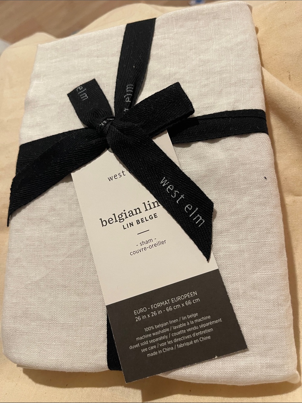 West Elm Belgian Linen Sham in Natural